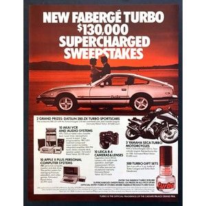 1982 Datsun 280ZX Turbo Coupe photo Faberge Turbo Cologne Contest print ad